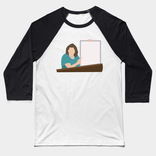 Katie Porter’s Whiteboard Baseball T-Shirt by GrellenDraws